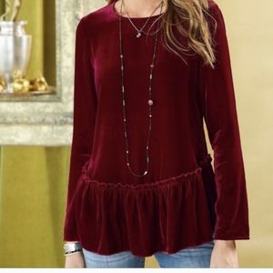 Sundance elegant red velvet top